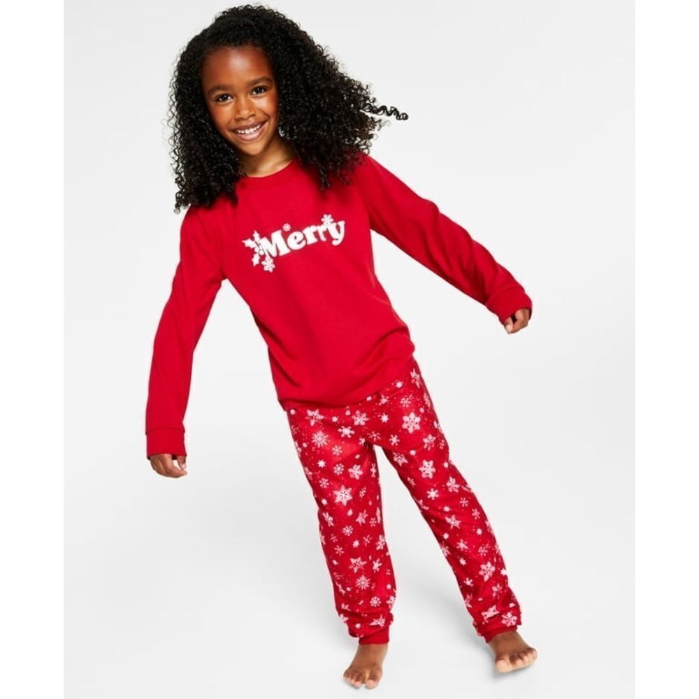 Matching Kid's Merry Snowflake Mix It Family Pajama Set, Size XL 14/16